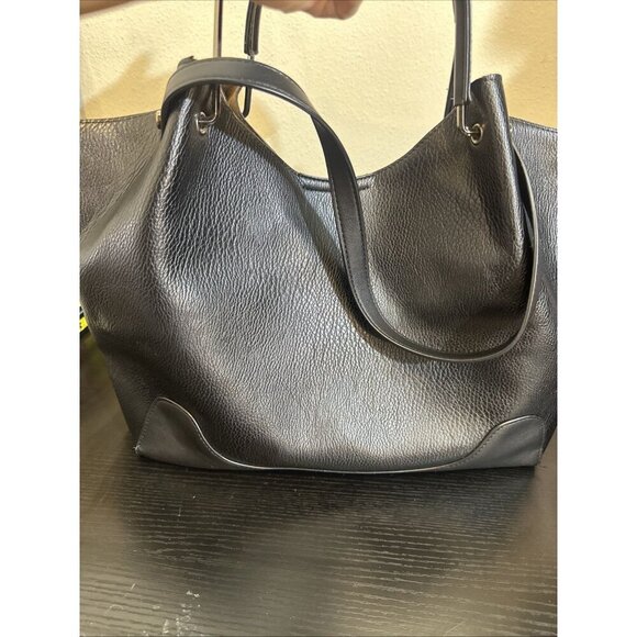 SANDRA ROBERTS SQUARED Leather Black Shoulder Bag - Picture 10 of 10